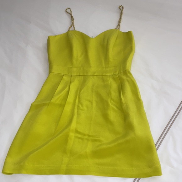 NBD Naven bright lime dress with gold straps XS/S - Picture 3 of 10